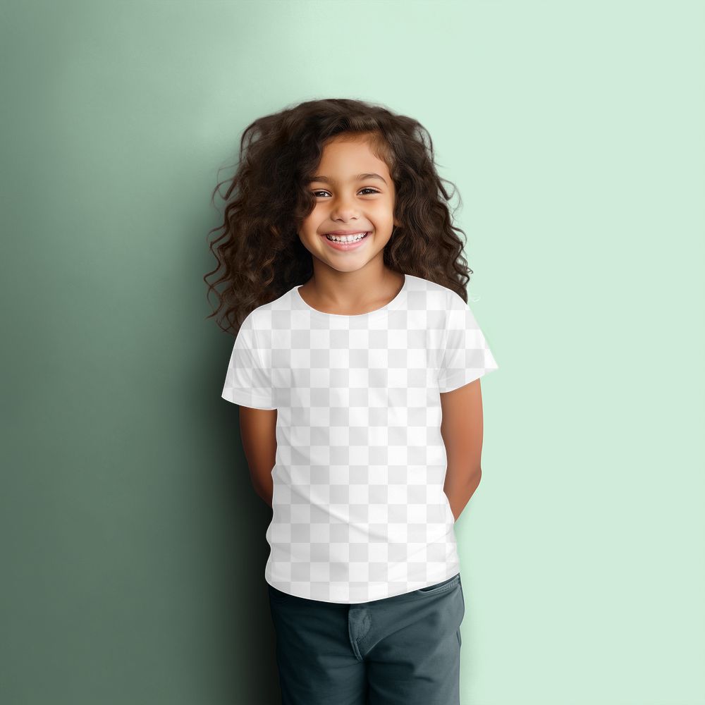 Kids t-shirt png mockup, transparent design