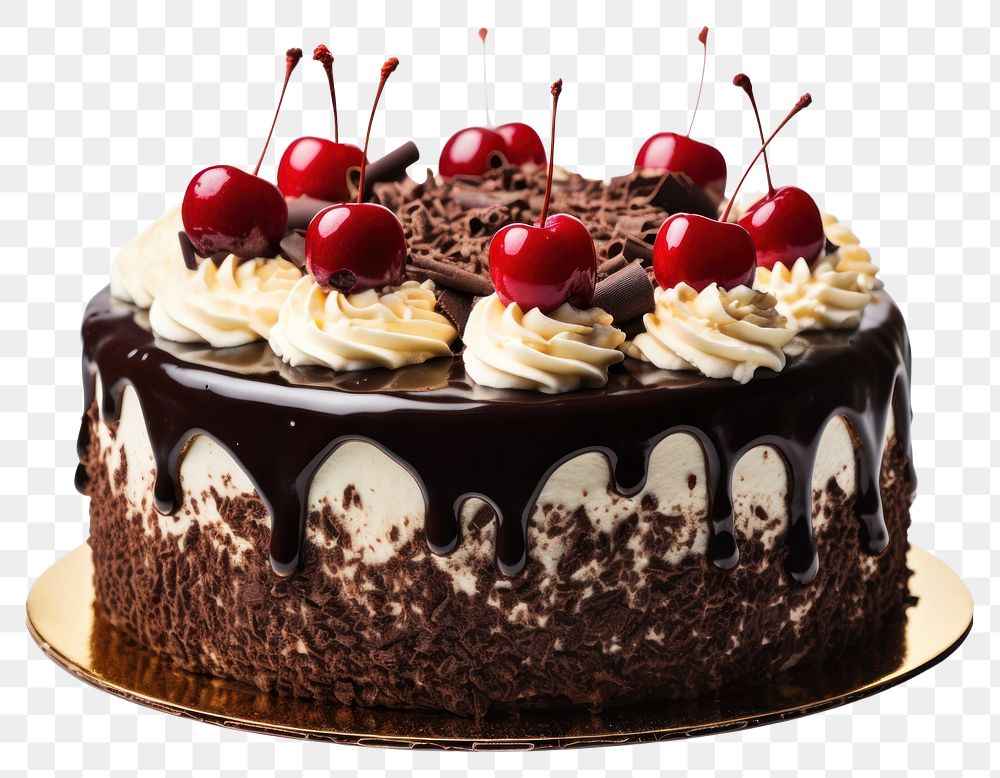 PNG Birthday cake chocolate dessert cherry. 