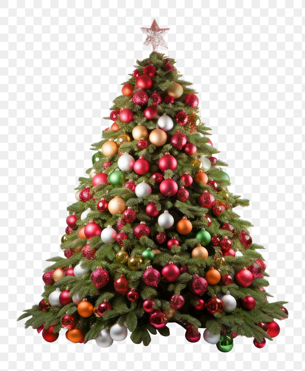 PNG Christmas decolation tree plant white background. AI generated Image by rawpixel.