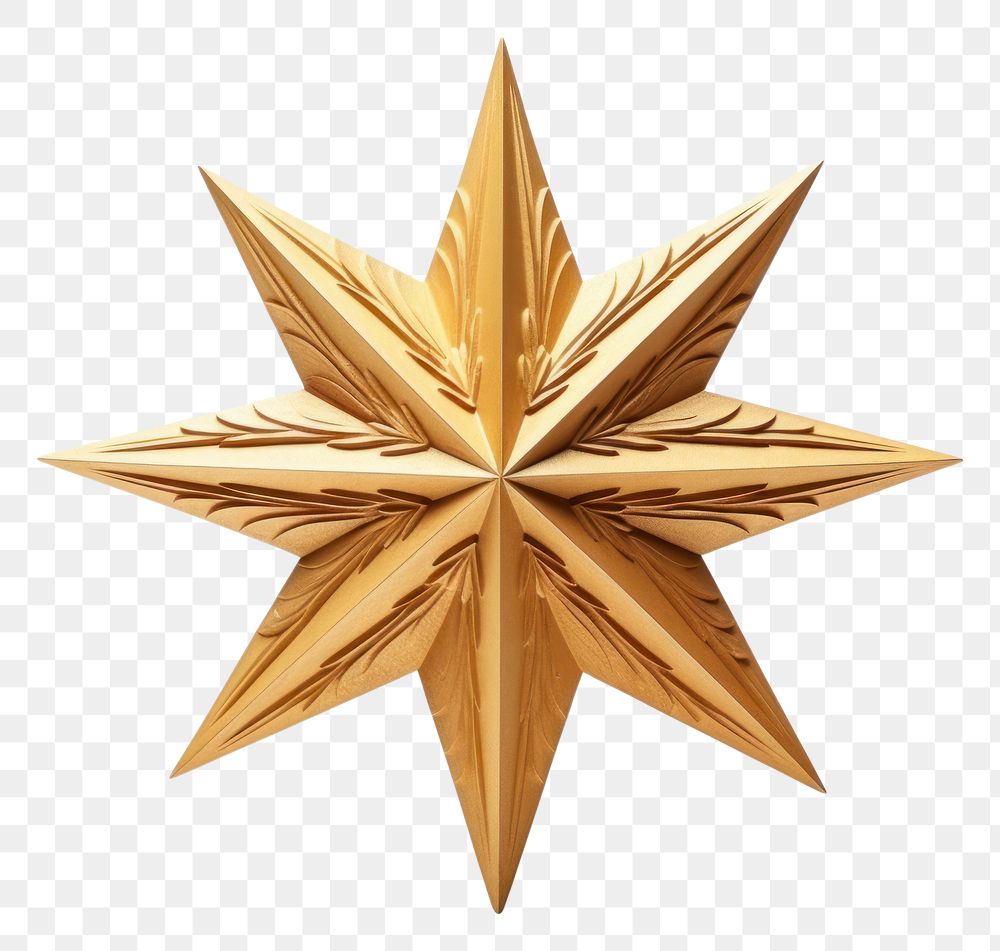 PNG Christmas decolation gold star white background