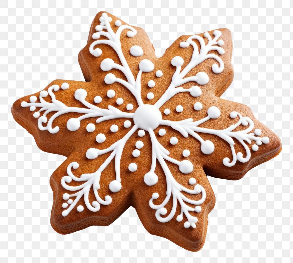 PNG Christmas decolation gingerbread dessert cookie. 