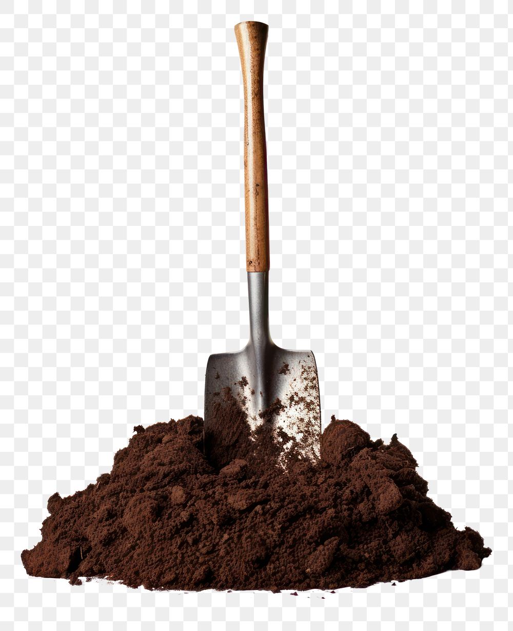 PNG Trowel soil dirt white background. AI generated Image by rawpixel.