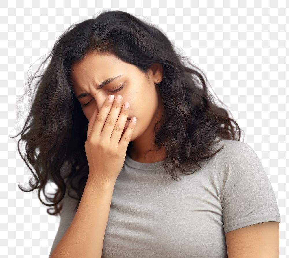 PNG Hispanic woman frustration tired adult. AI generated Image by rawpixel.