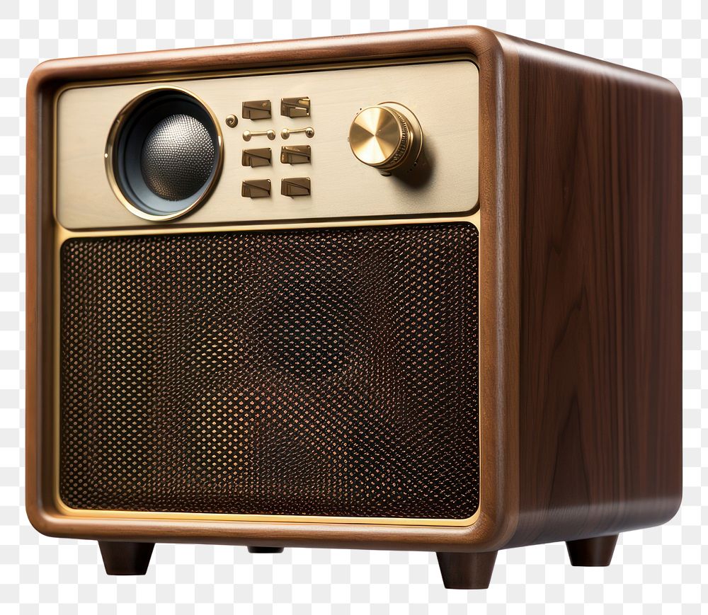 PNG Speaker electronics radio wood. AI generated Image by rawpixel.
