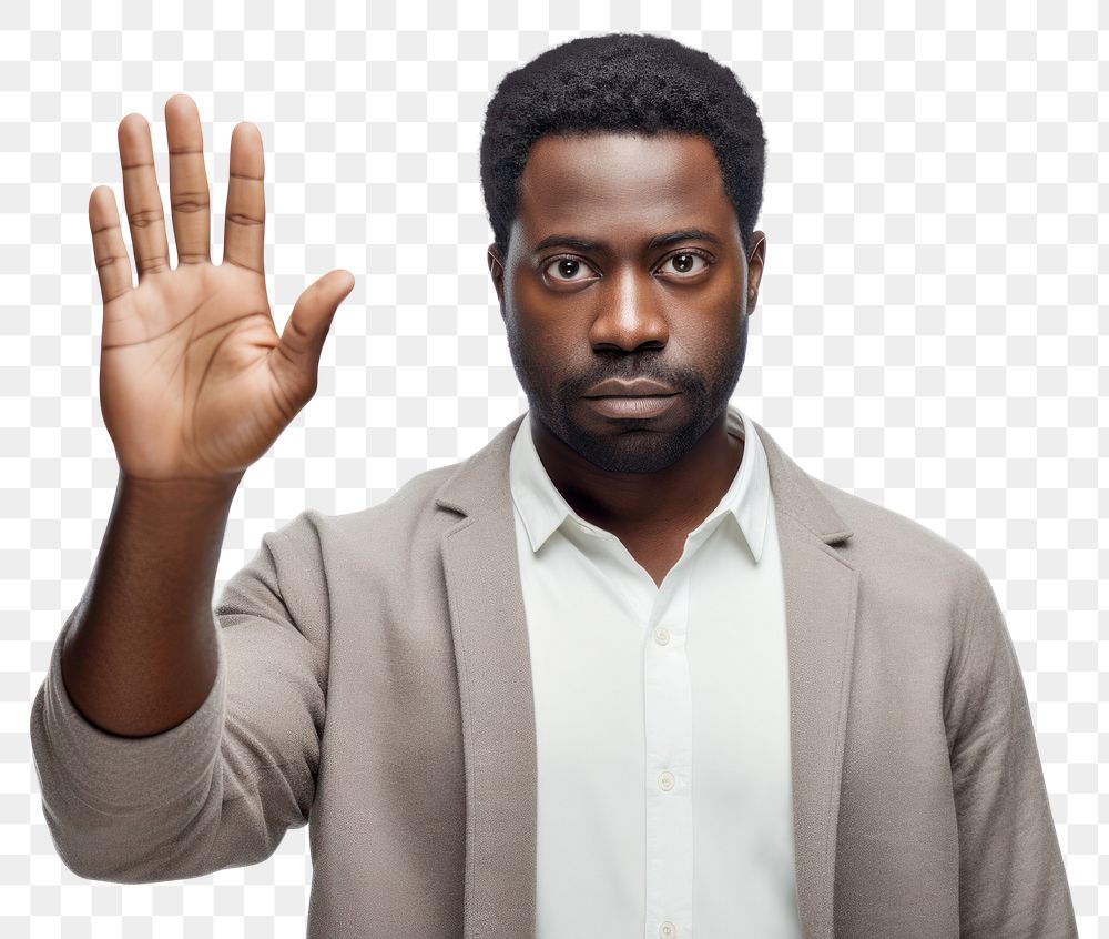 PNG Dark skinned man portrait serious adult. 