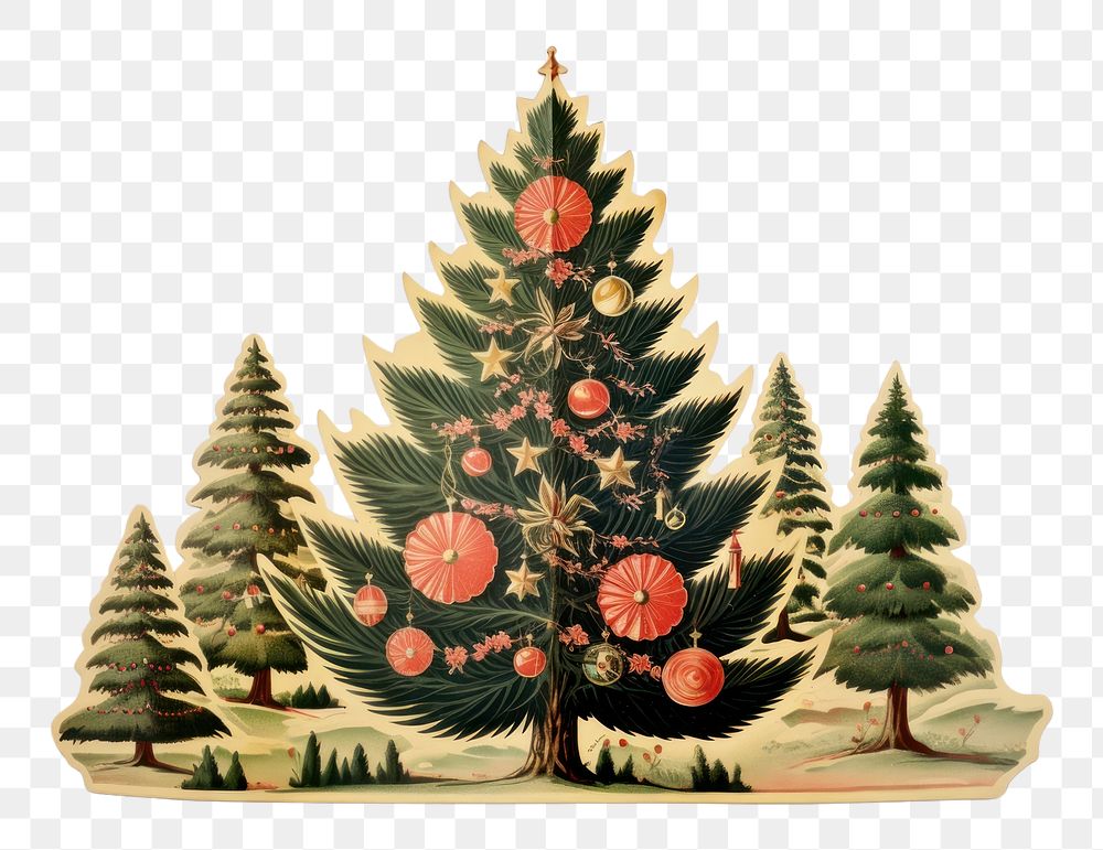 PNG Vintage christmas plant tree  