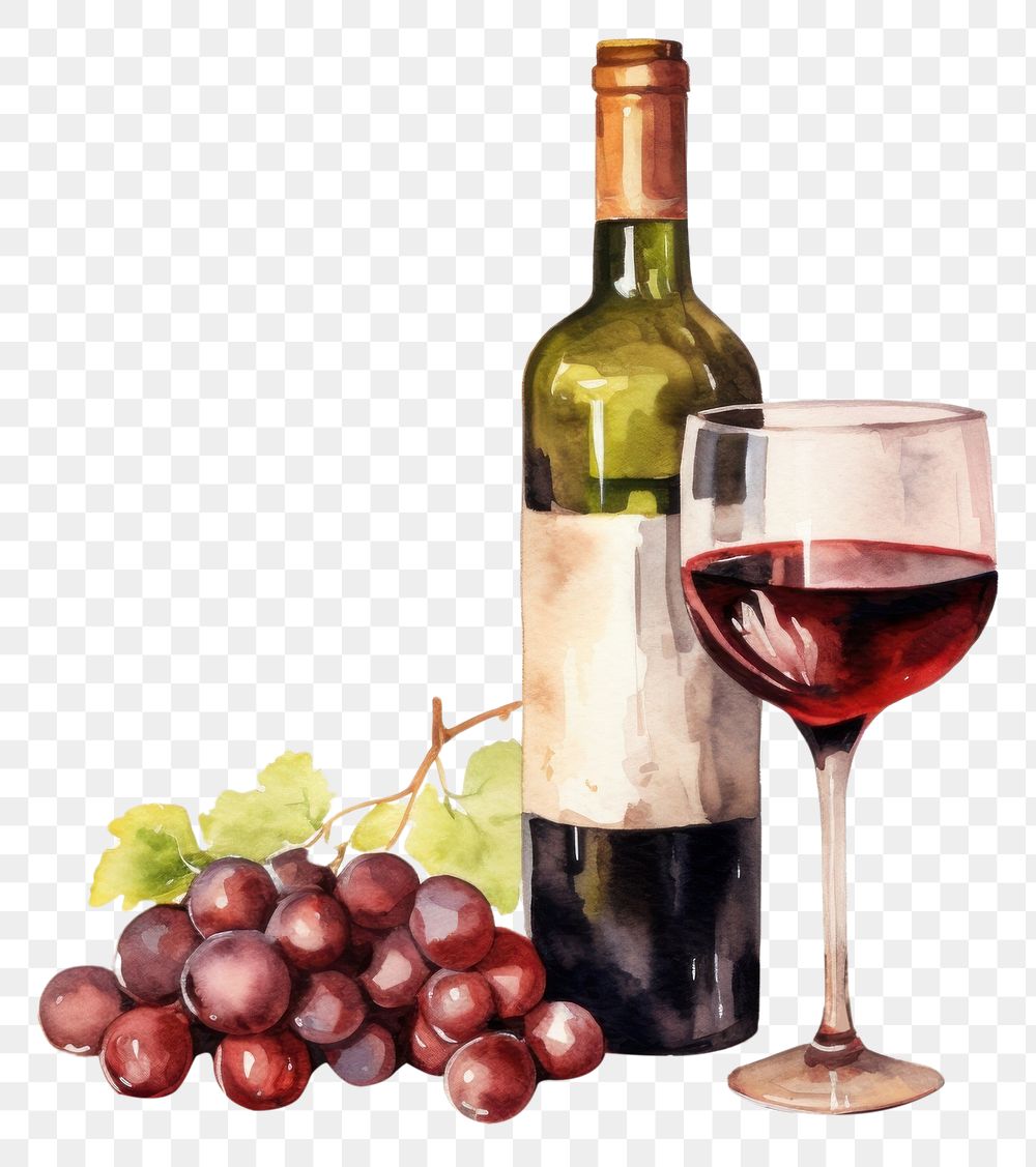 PNG Bottle grapes glass drink. 