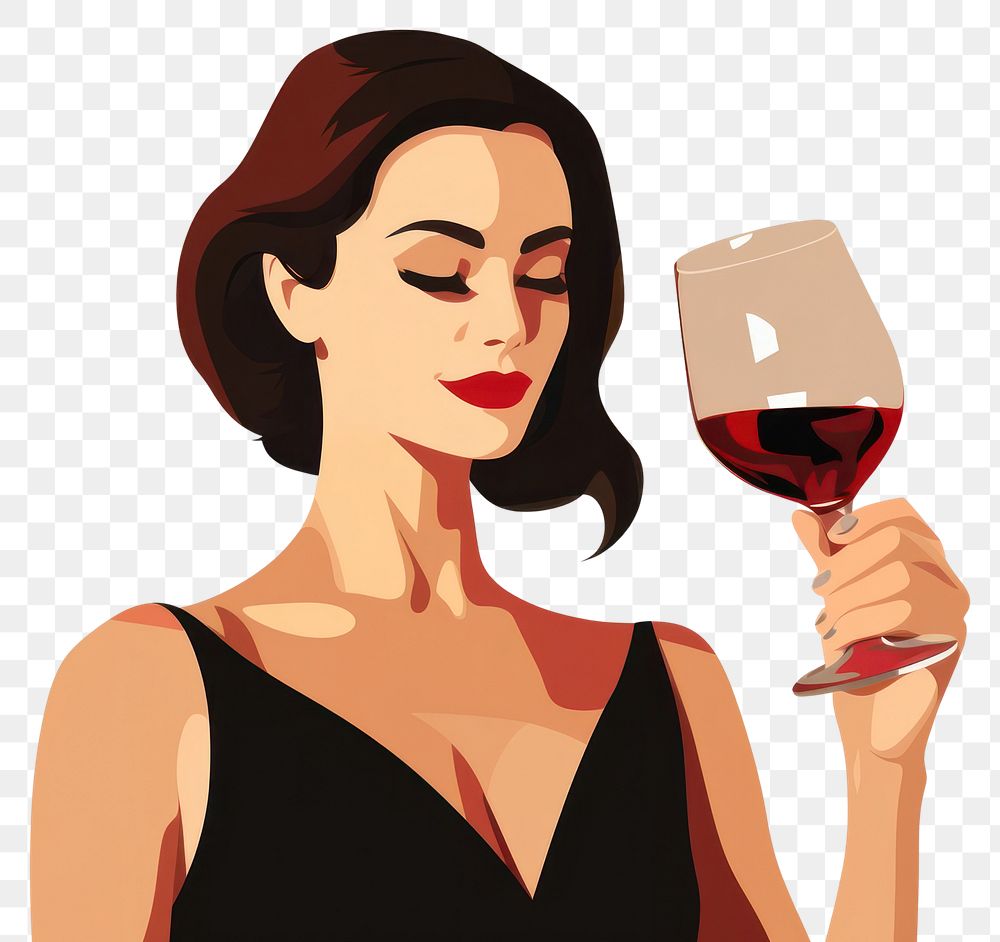 PNG Woman holding red wine glass drink adult refreshment. AI generated Image by rawpixel.