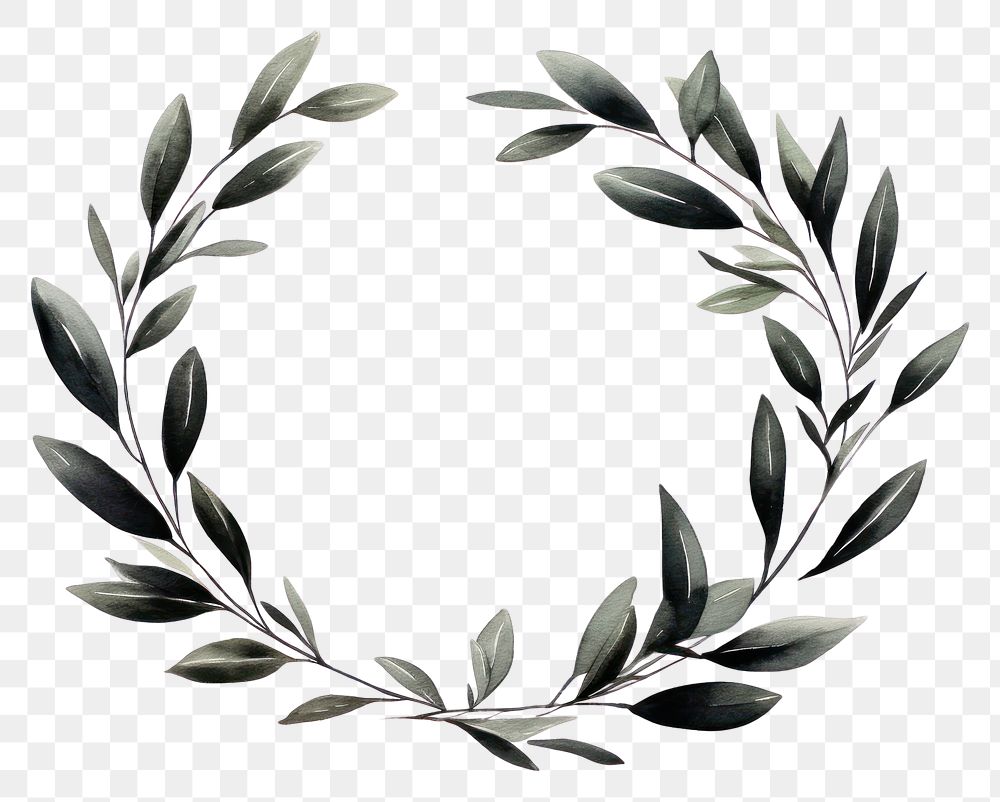 PNG Olive branch pattern circle wreath. AI generated Image by rawpixel.