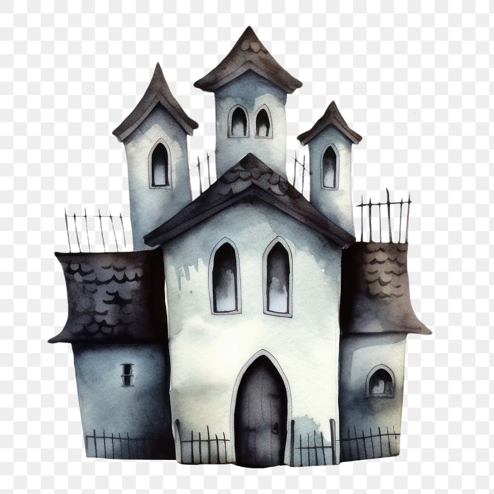 PNG Haunted house architecture building cartoon. AI generated Image by rawpixel.