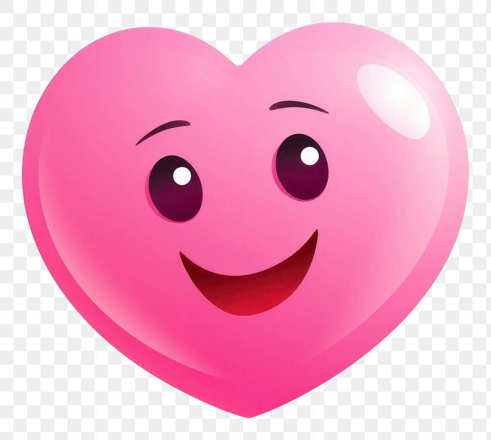 PNG Emoji heart pink white background. AI generated Image by rawpixel.