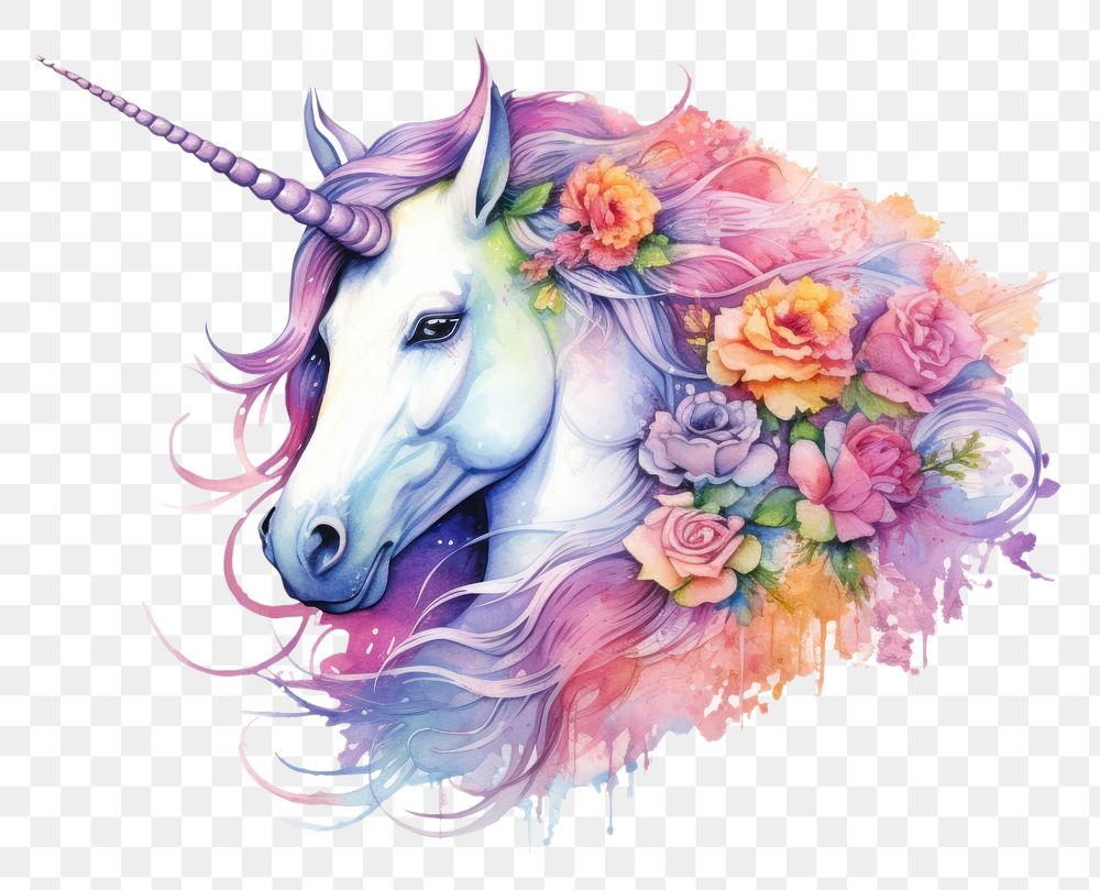 PNG Unicorn painting pattern drawing. AI generated Image by rawpixel.