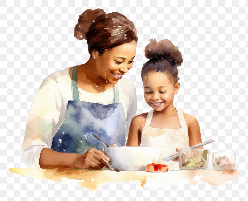 PNG Cooking adult child food. AI generated Image by rawpixel.