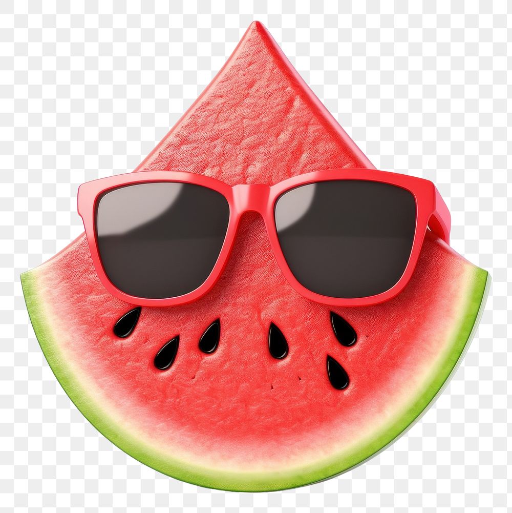 PNG Watermelon sliced wearing sunglasses fruit food accessories. AI generated Image by rawpixel.