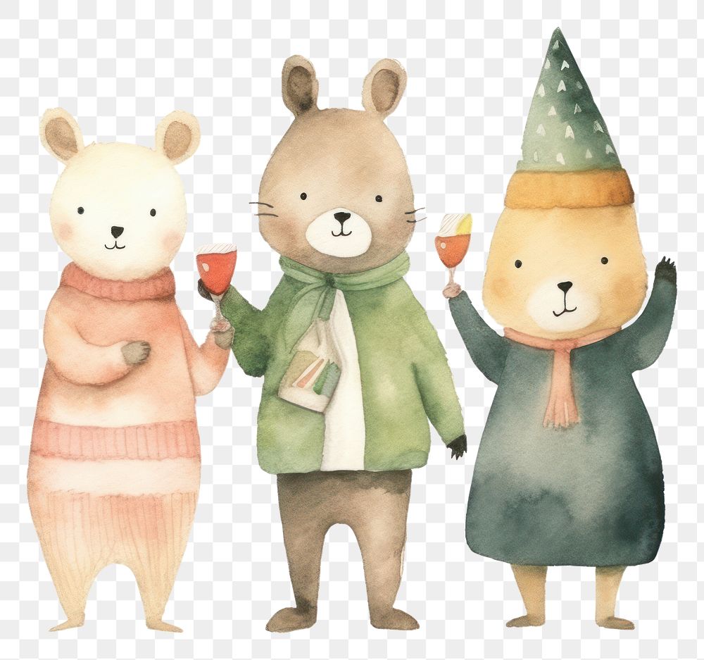 PNG Champagne party cute bear. AI generated Image by rawpixel.