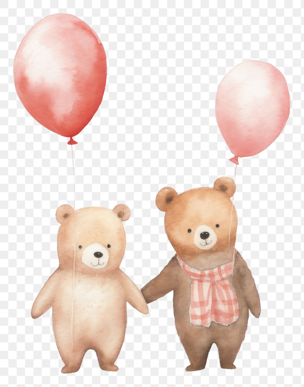 PNG Cute bears wedding balloon toy white background. AI generated Image by rawpixel.
