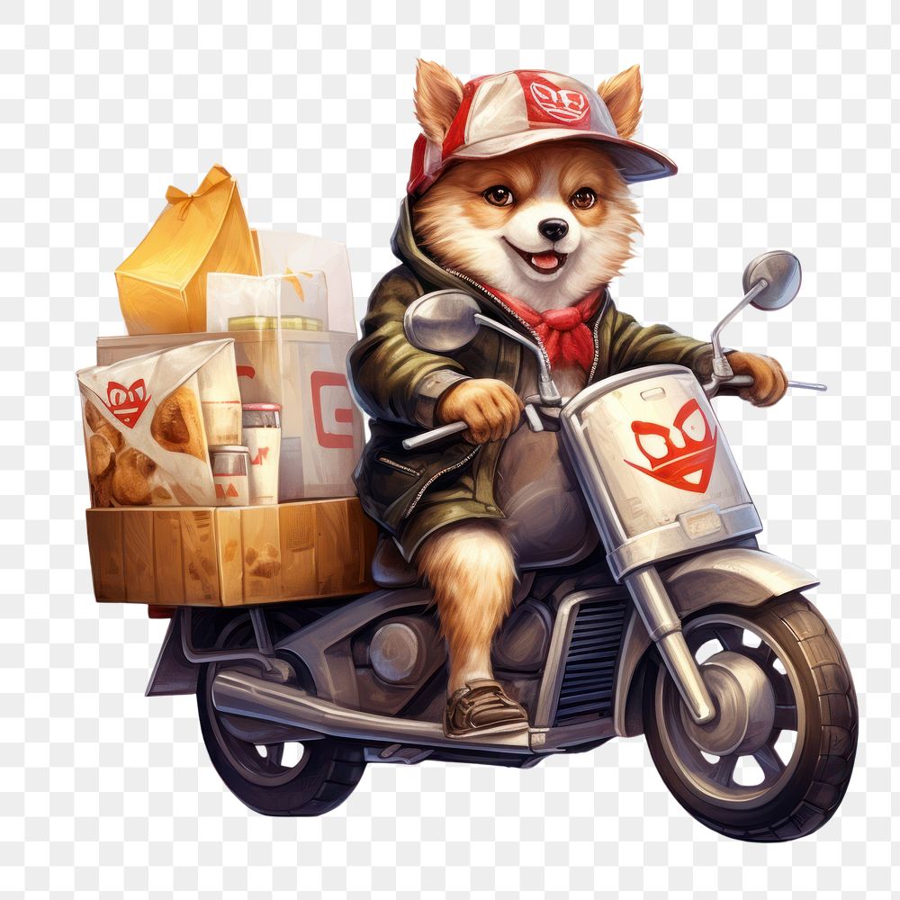 PNG Dog motorcycle vehicle representation. AI generated Image by rawpixel.