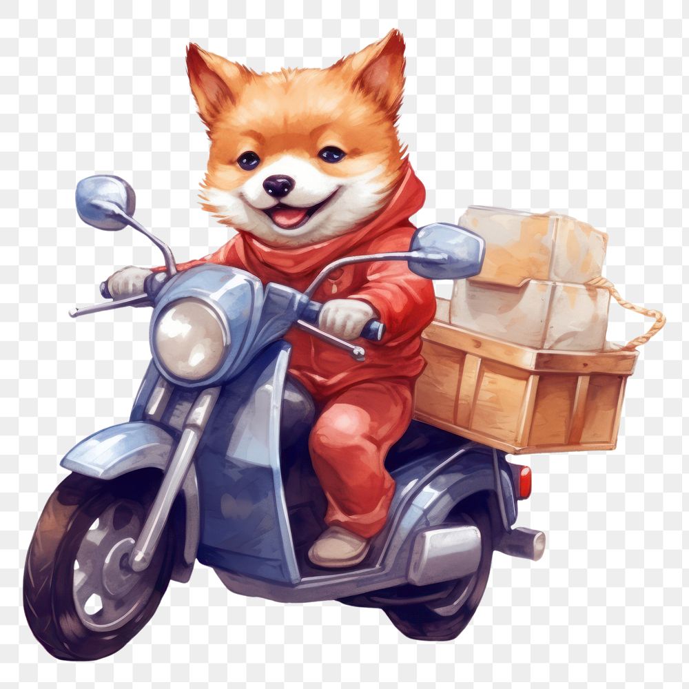 PNG Dog motorcycle vehicle animal. AI generated Image by rawpixel.