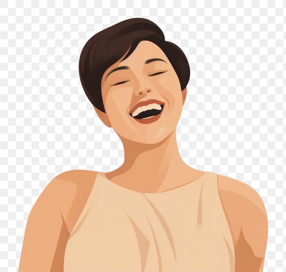 PNG Happy Chubby woman laughing smiling adult. AI generated Image by rawpixel.