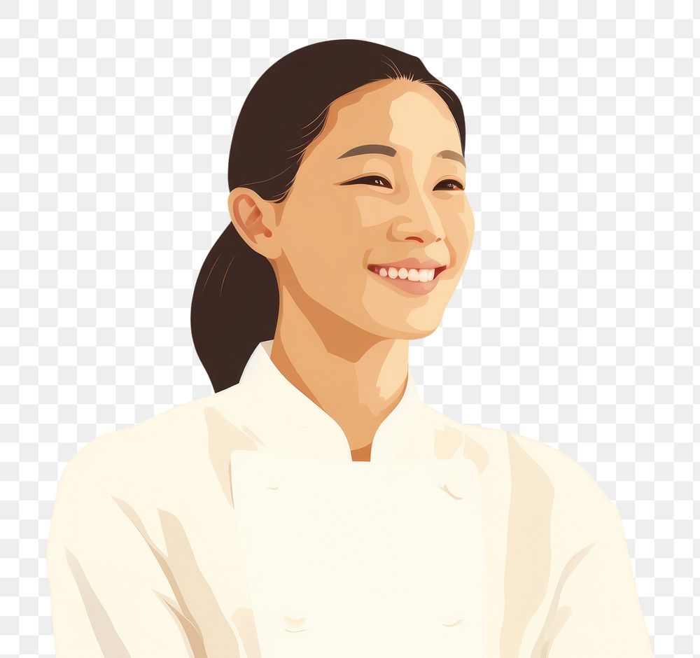 PNG Asian chef woman smiling adult smile. AI generated Image by rawpixel.