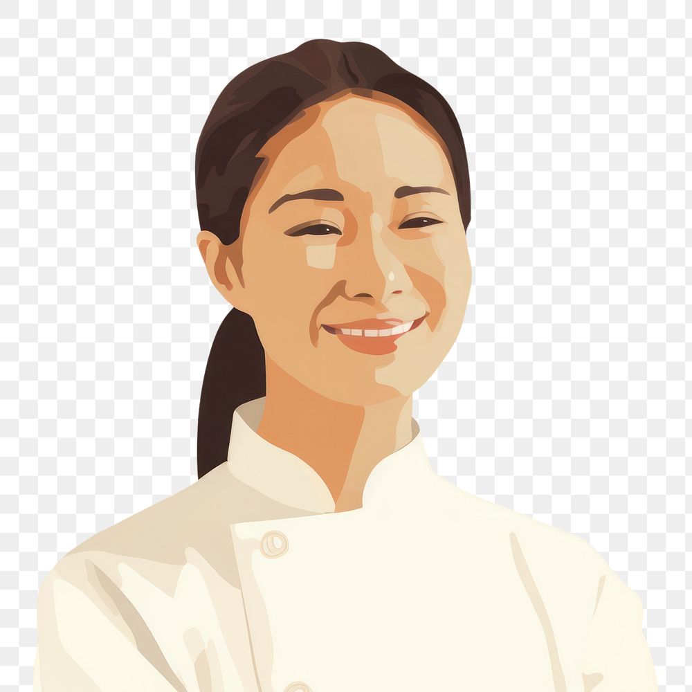 PNG Asian chef woman portrait smiling face. AI generated Image by rawpixel.