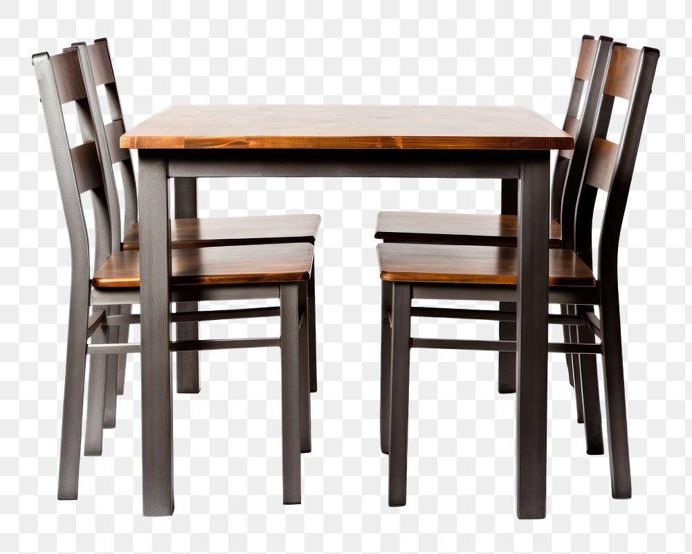 PNG  Kitchen table set architecture furniture chair. AI generated Image by rawpixel.
