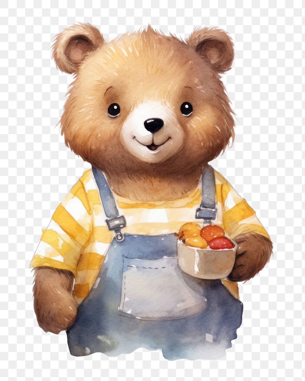 PNG Bear selling honey cartoon cute toy. AI generated Image by rawpixel.