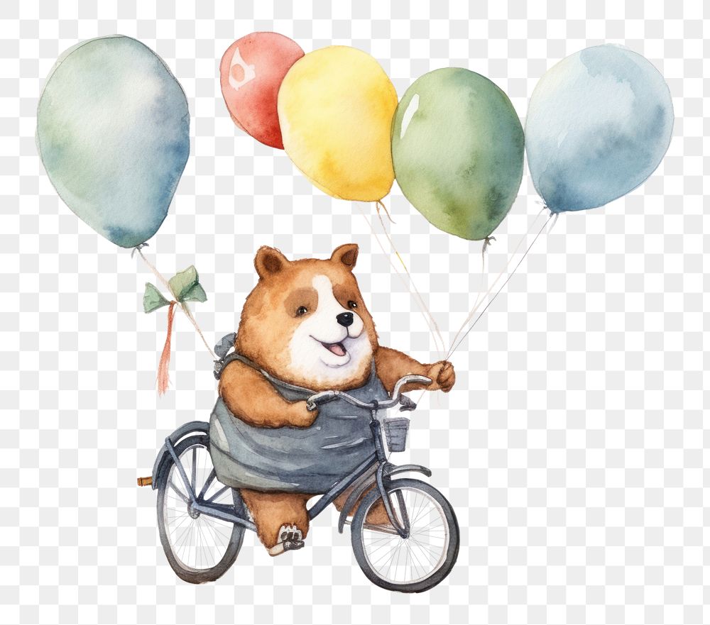 PNG Corgi riding a bike vehicle balloon bicycle. 