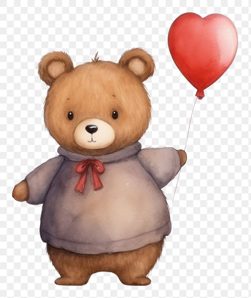 PNG Balloon cute love bear. 