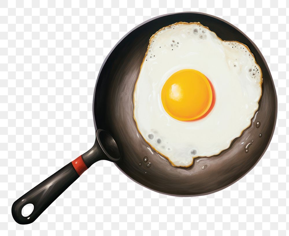 PNG Pan fried egg white background. AI generated Image by rawpixel.
