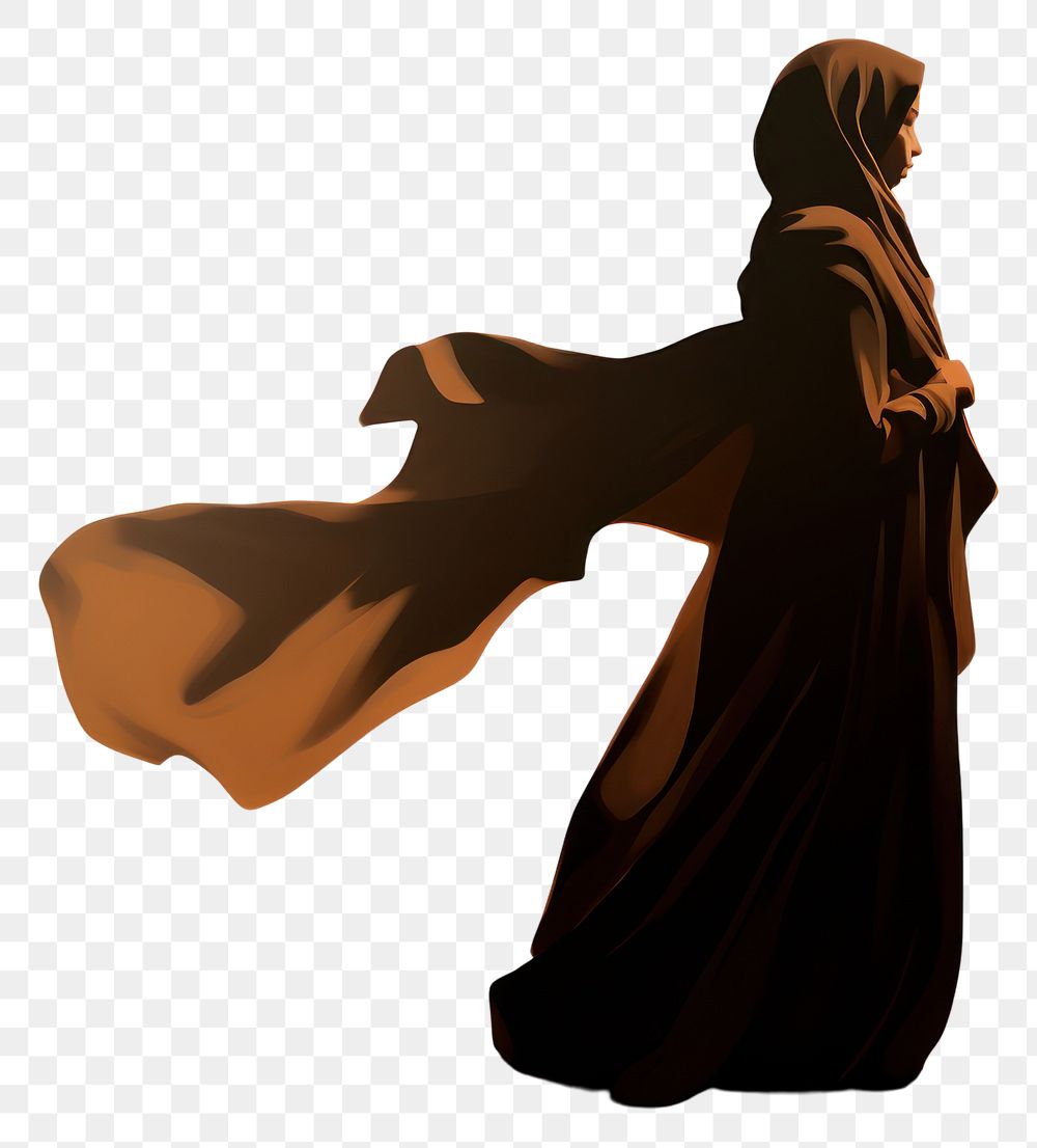 PNG Arab muslim woman silhouette adult black. 