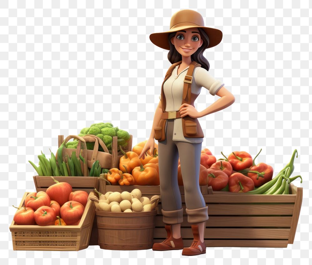 PNG  Vegetable basket market adult. AI generated Image by rawpixel.
