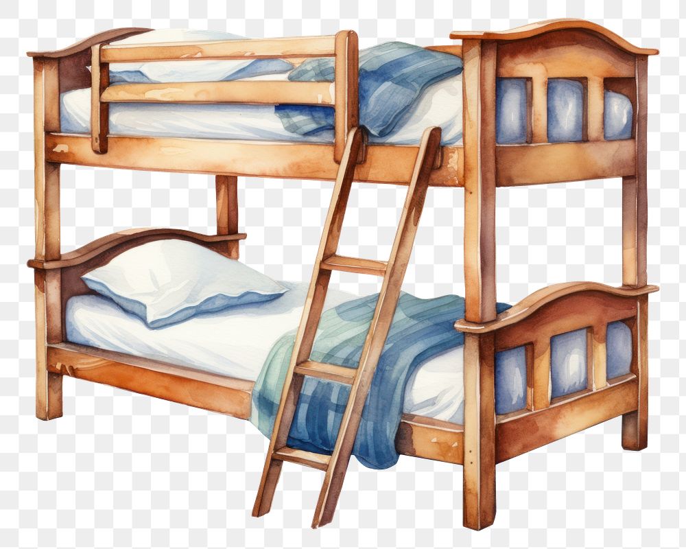 PNG Bunk bed furniture white background relaxation. AI generated Image by rawpixel.