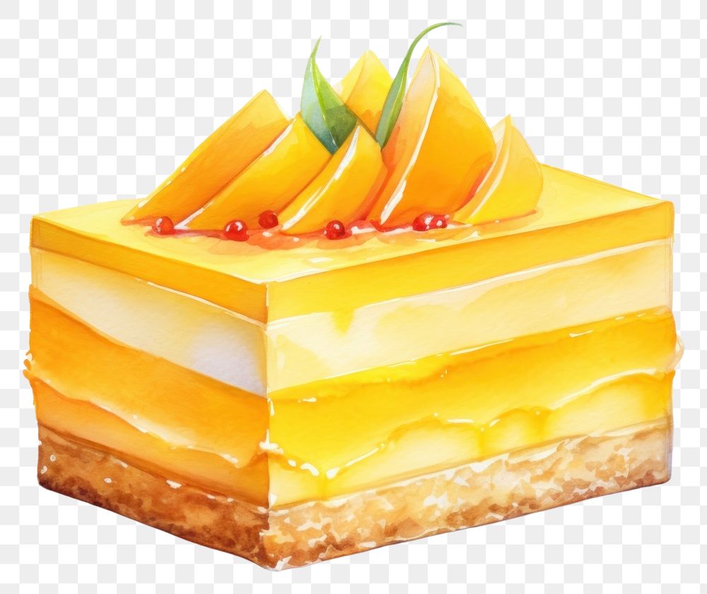 PNG Mango cake dessert fruit food. AI generated Image by rawpixel.