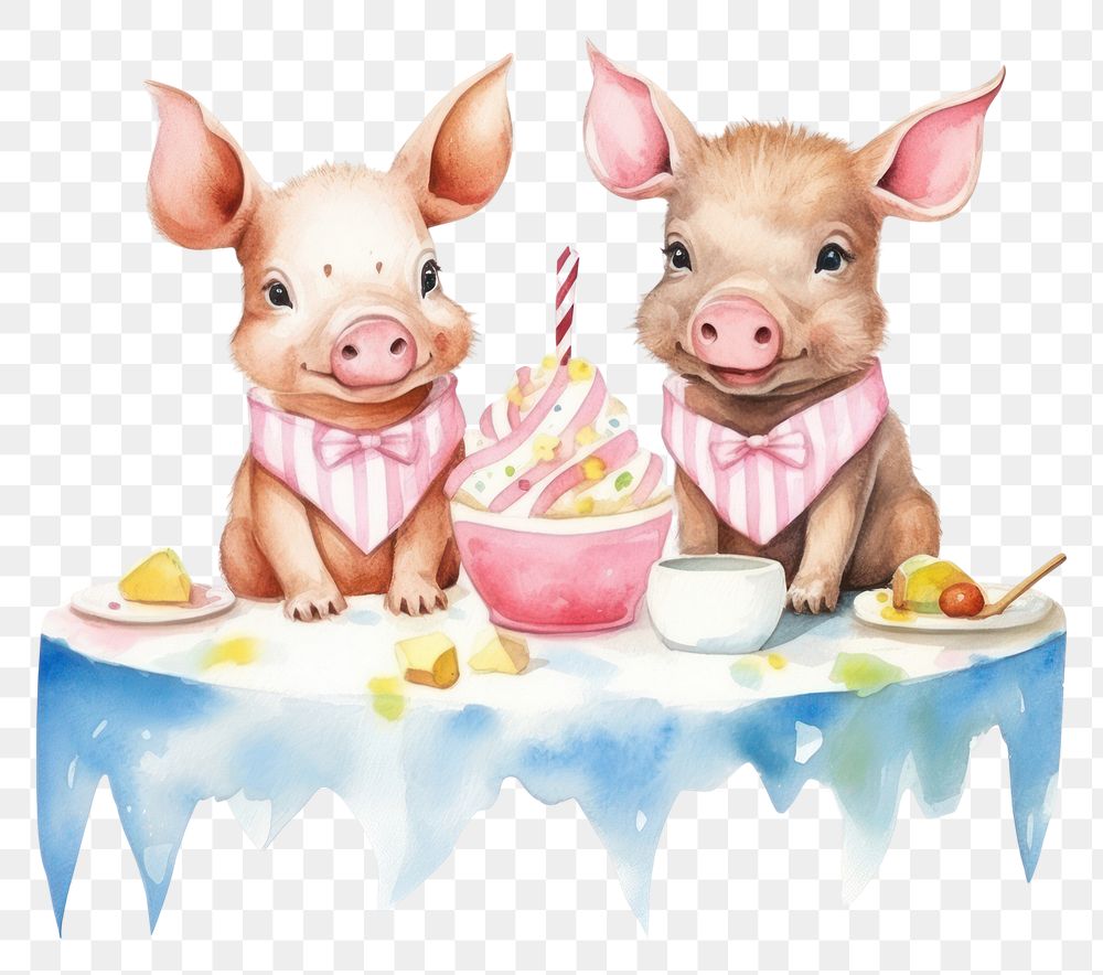 PNG Happy piglets animal dessert mammal. AI generated Image by rawpixel.