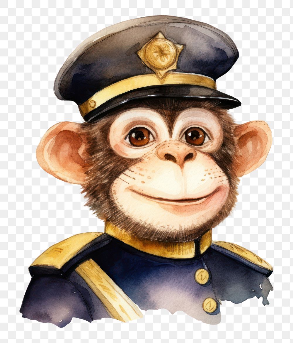 PNG Monkey post officer cartoon animal mammal. AI generated Image by rawpixel.