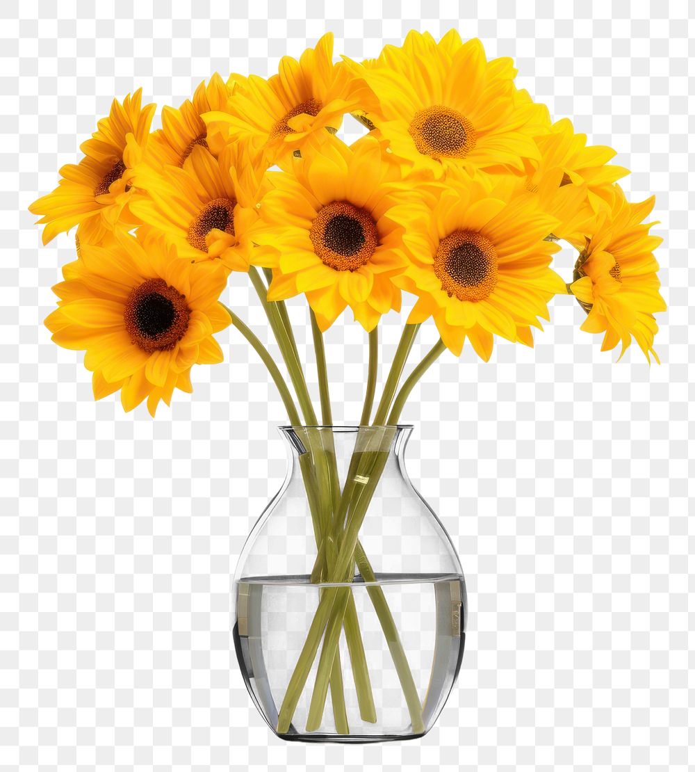 PNG Sunflowers vase plant white background