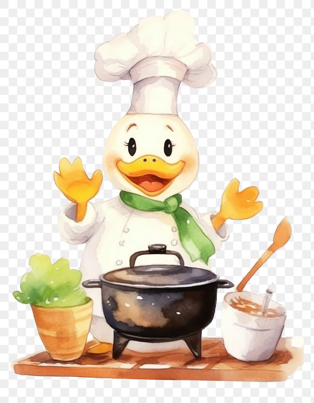 PNG Characters duck cooking cartoon food representation. 