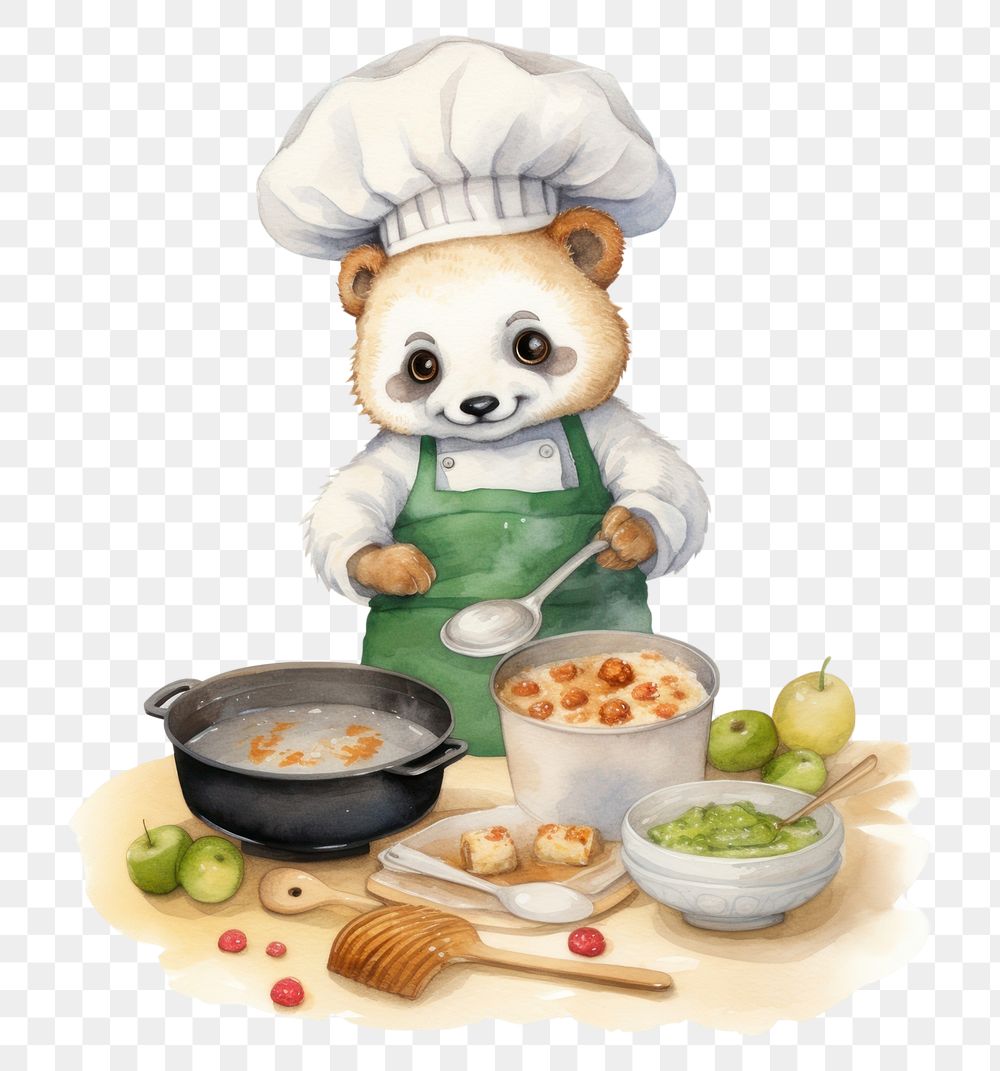 PNG Characters ferret cooking cartoon food meal. AI generated Image by rawpixel.
