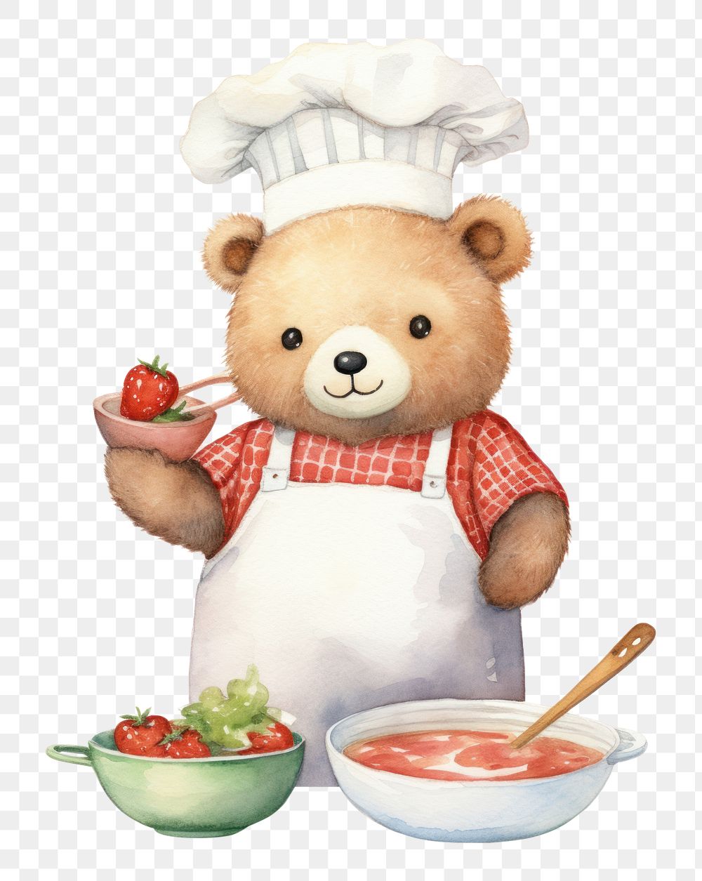 PNG Bear cooking cartoon food cute. AI generated Image by rawpixel.