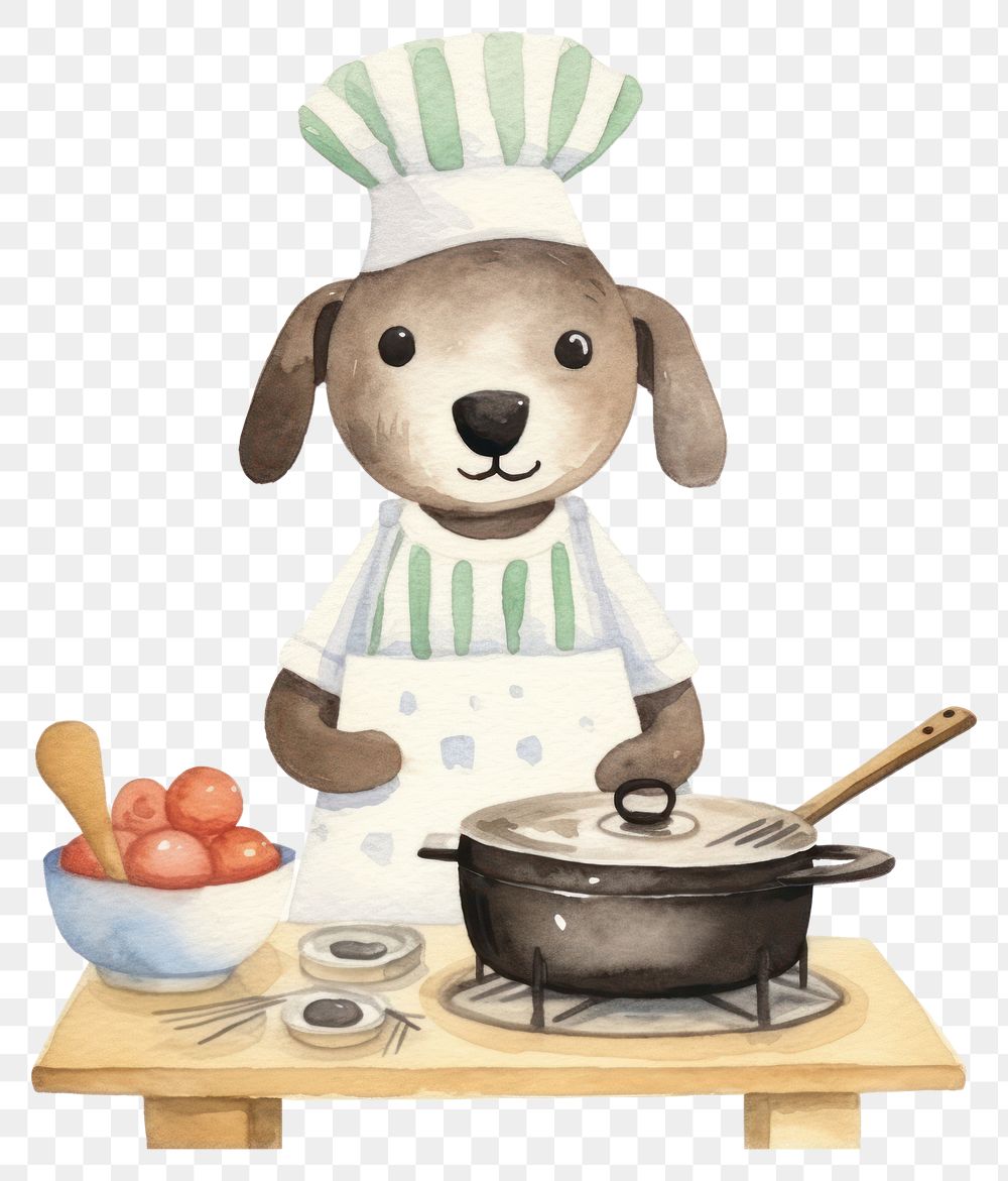 PNG Dog cooking cartoon cute food. 