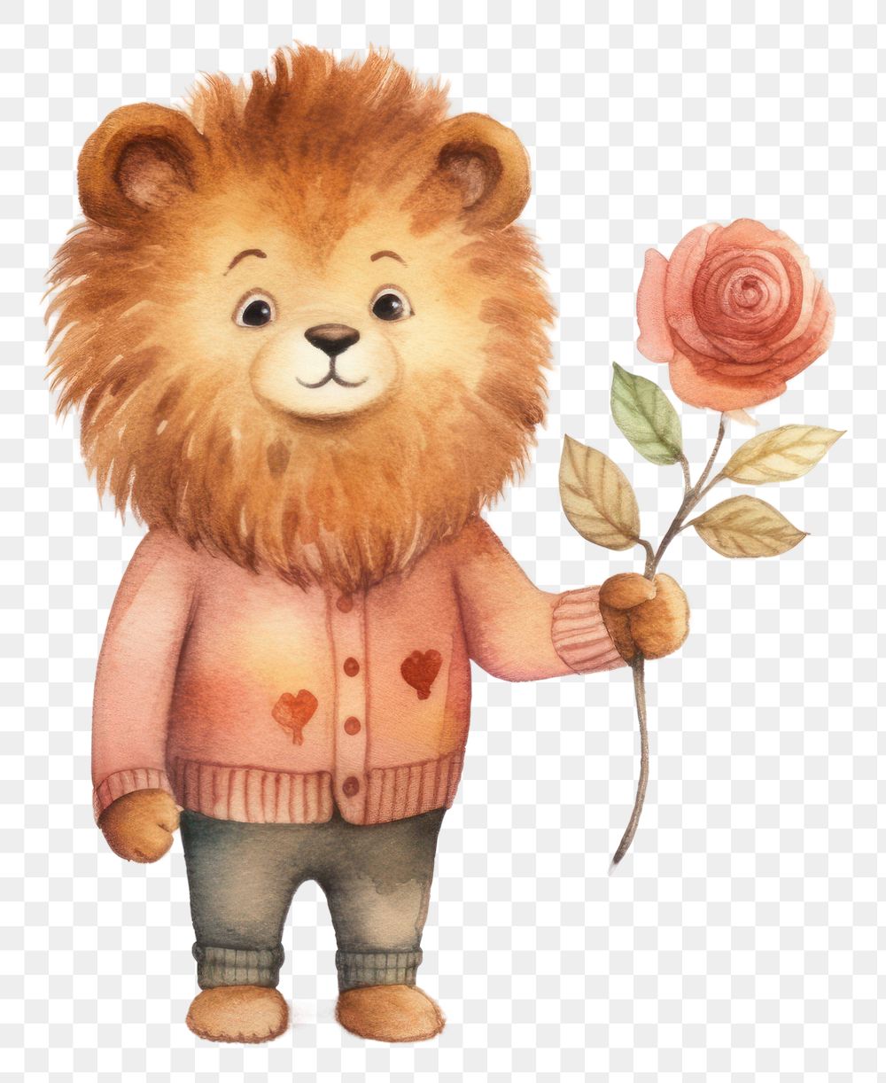 PNG Lion flower cute toy. AI generated Image by rawpixel.