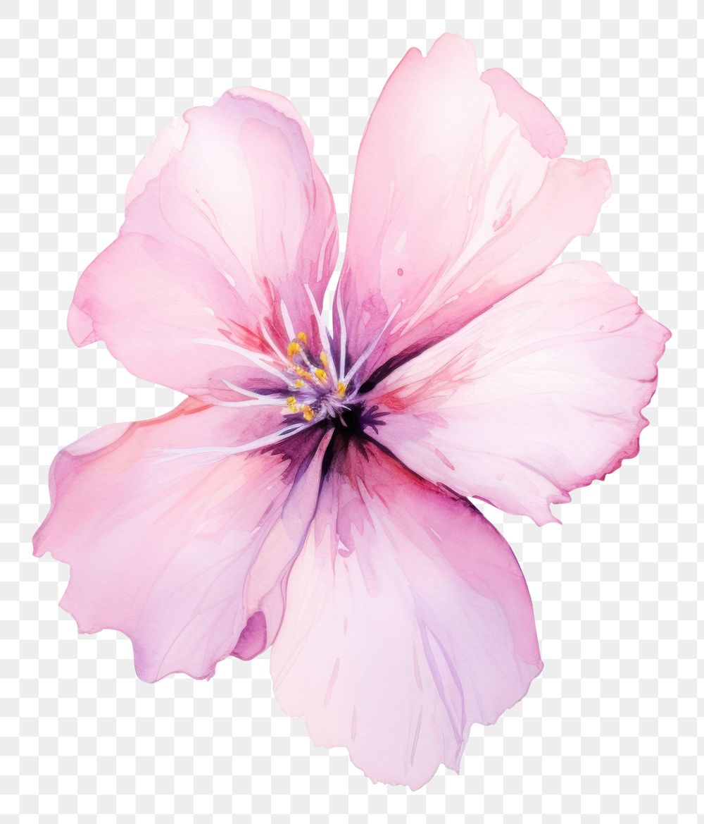 PNG Pink flower blossom petal plant. AI generated Image by rawpixel.