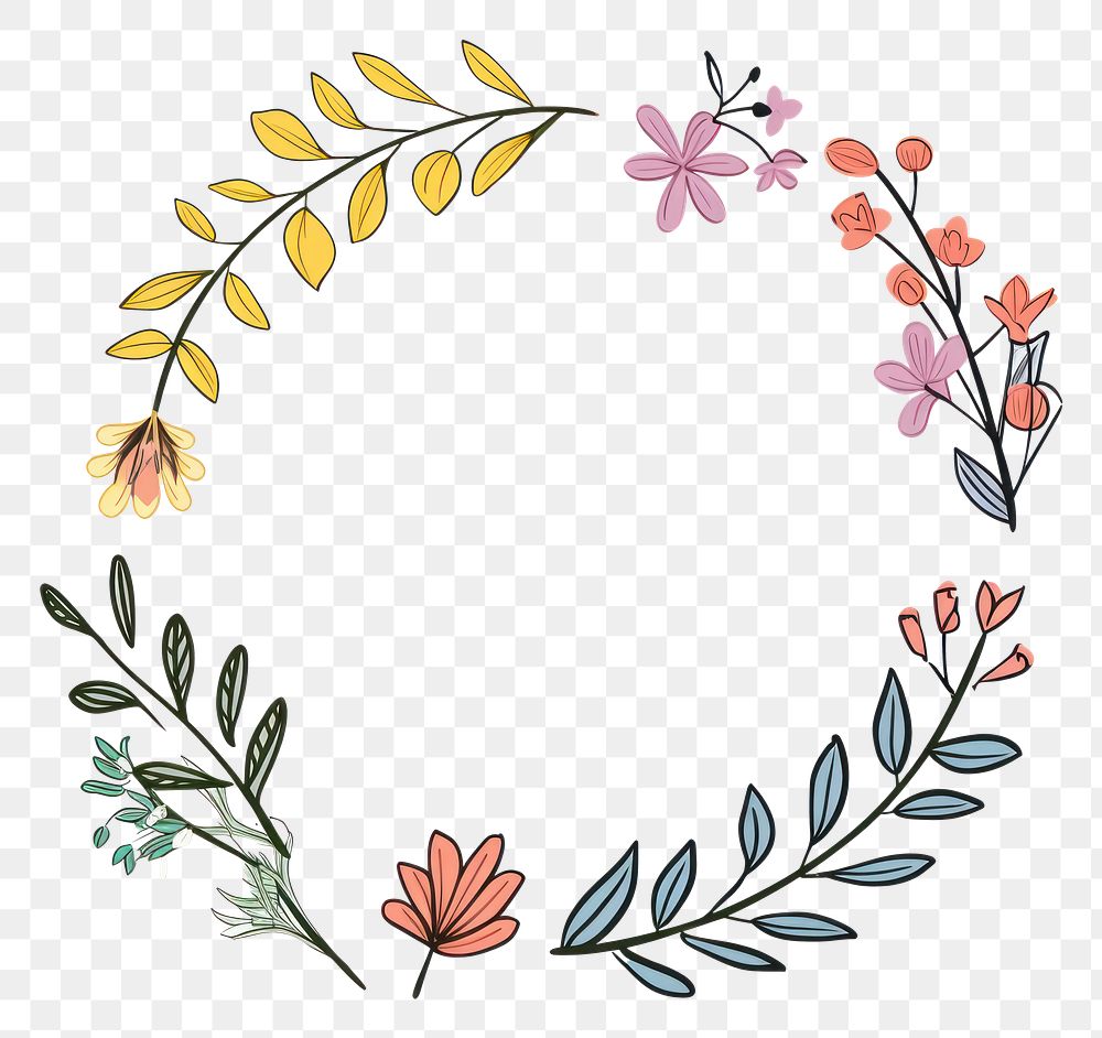 PNG  Frame flower pattern plant creativity. AI generated Image by rawpixel.
