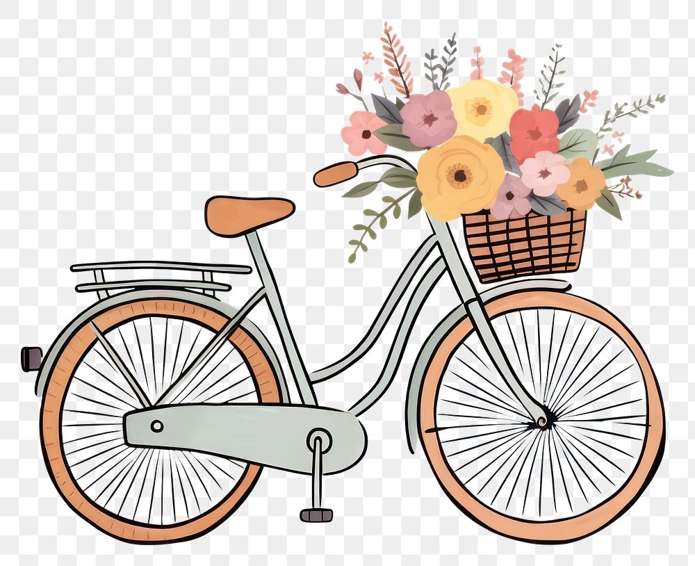 PNG Bicycle flower vehicle basket. 