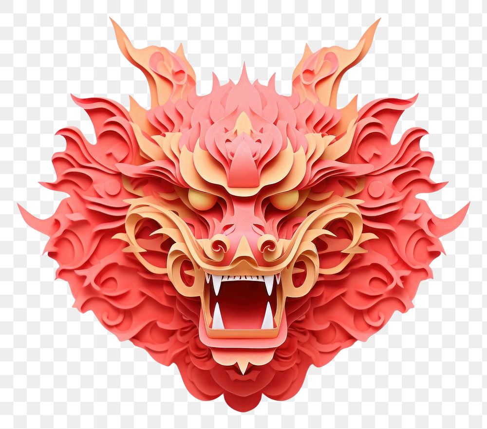 PNG Dragon head craft paper art