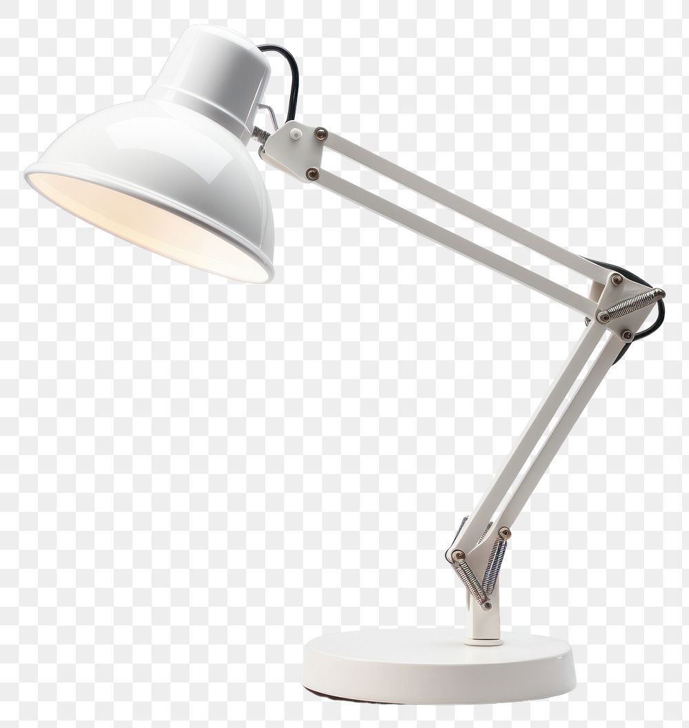 PNG White modern desk lamp lampshade white background technology. AI generated Image by rawpixel.