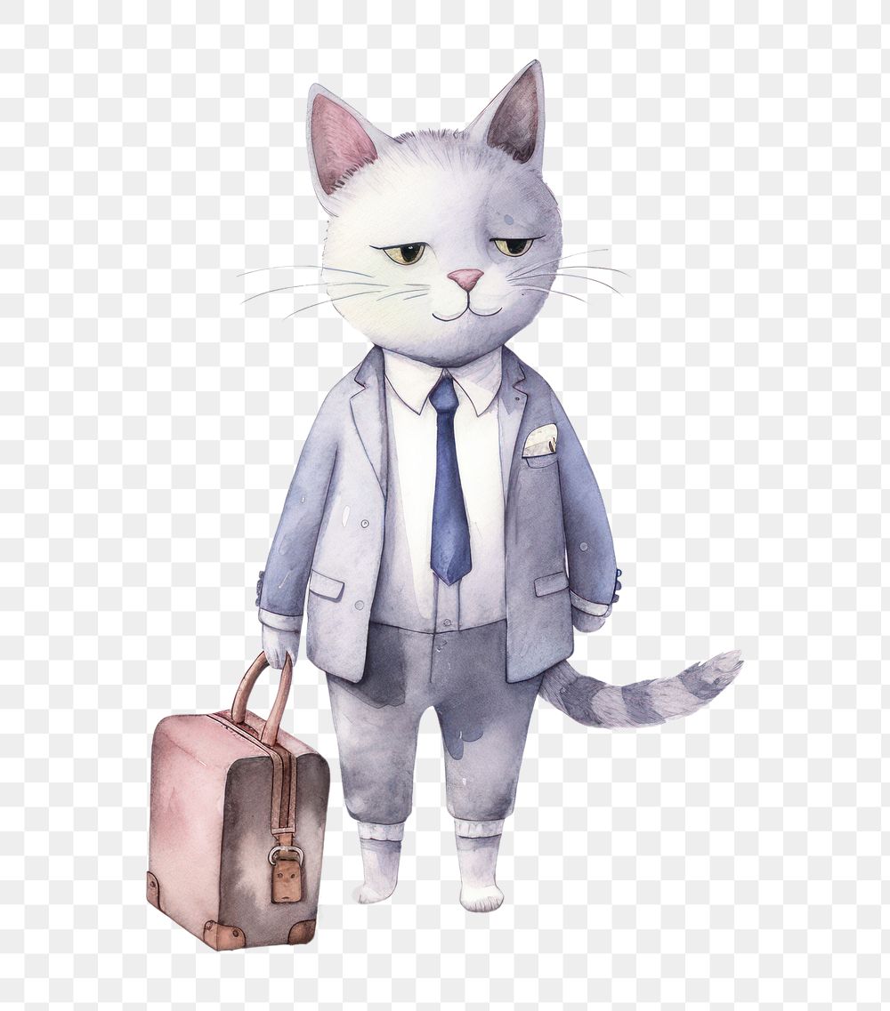 PNG Cat wearing suit animal mammal pet. 