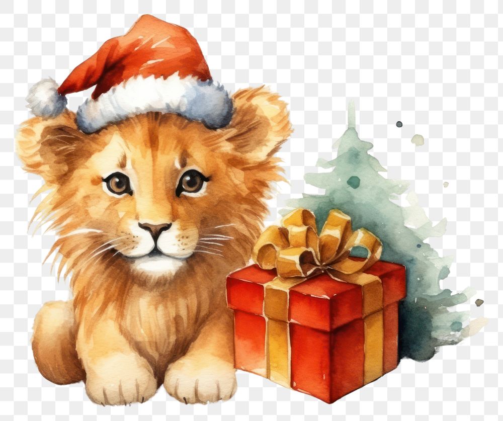 PNG A lion christmas mammal animal. 