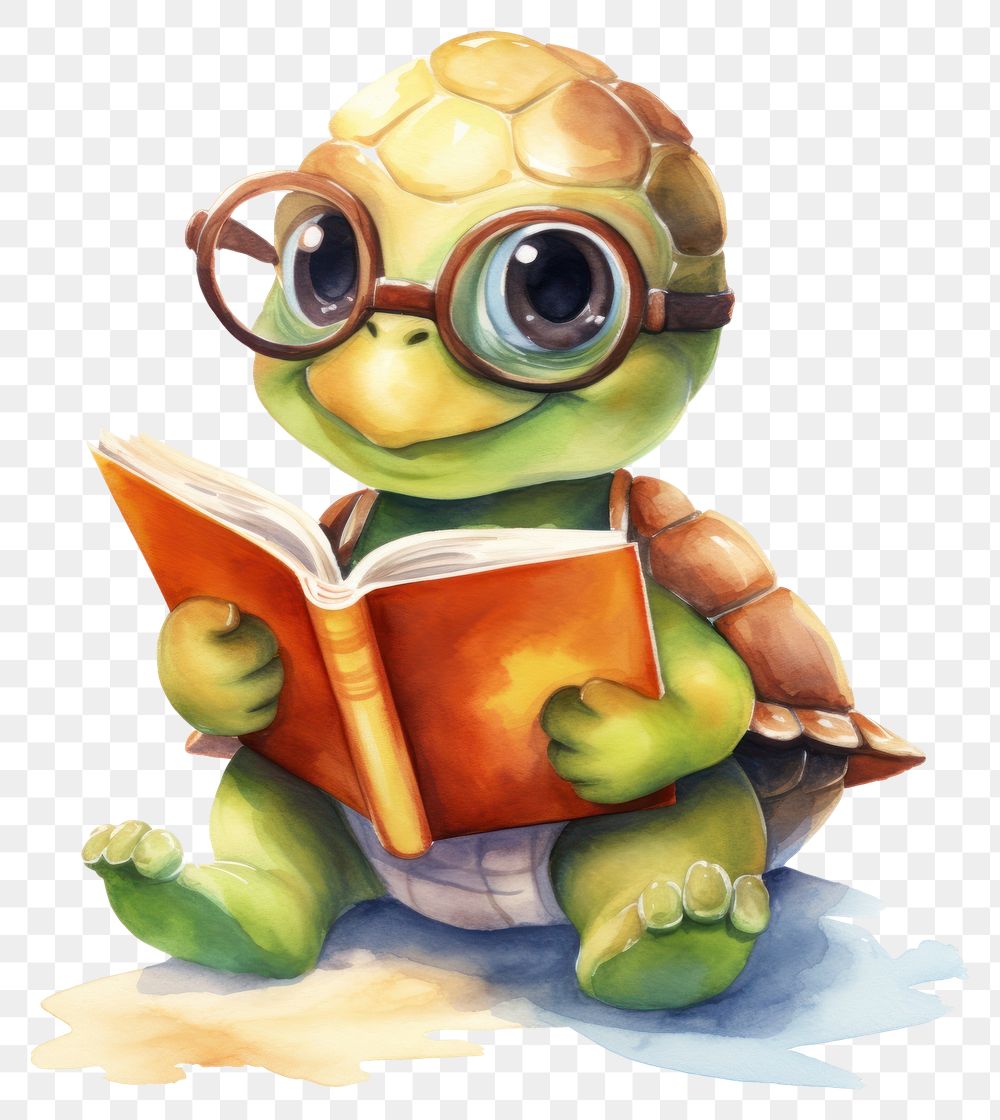 PNG Tortoise philosopher reading book animal. 